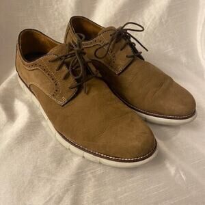 Johnston and Murphy Mens Size 11 Holden Plain Toe Oxford Shoes Brown Mahogony